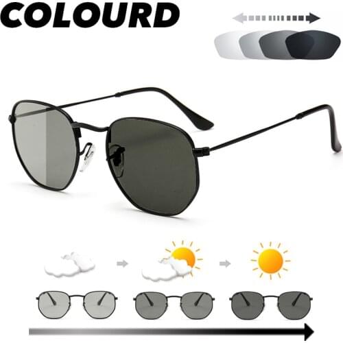 COLOURD Women Photochromic Sunglasses Polarized Men color changing sunglass Ladies Fashion Oval Driving Metal Shades