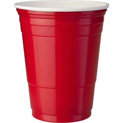 50Pcs/Set 450Ml Red Disposable Plastic Cup Party Cup Bar Restaurant Supplies Household Items for Home Supplies