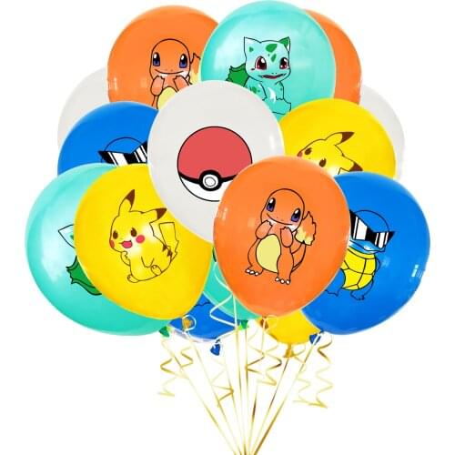 50Pcs Pokemon Go Birthday Party Decoration Balloons Pikachu Theme Events Cartoon Anime Figure Latex Balloon Children Toy for Boy