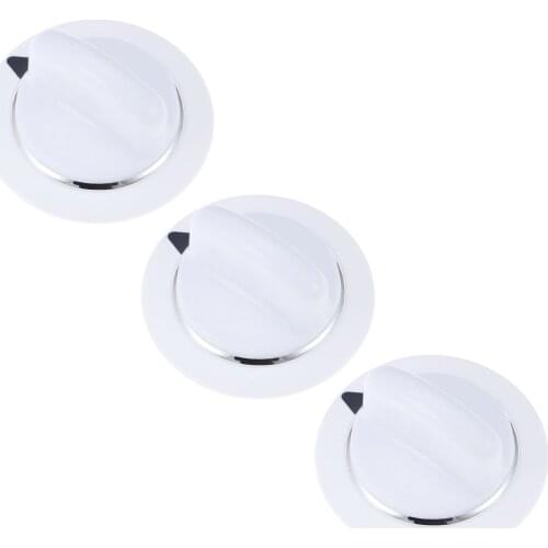 3pcs/kit WE1M654 White Dryer Timer Knob Fits for General Electric Washer Direct Replacement of Original Parts Accessories Stable