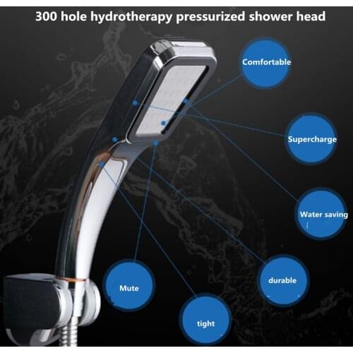 300-hole high-pressure shower head, powerful pressurized spray shower pool, water-saving pressurized shower head, bathroom acces