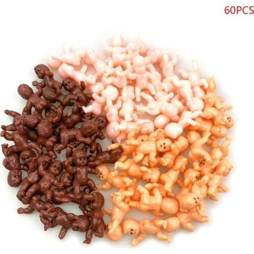 60 Pcs 1.2" Mini Plastic Baby Favor Supplies for Baby Shower and Ice Cube Game