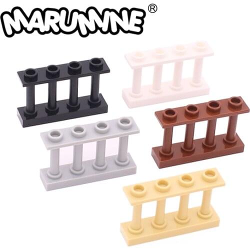 Moc Block Accessories 1x4x2 Spindled with 4 Studs 15332 30PCS Street View City Creative Bricks Compatible Assembles Particles