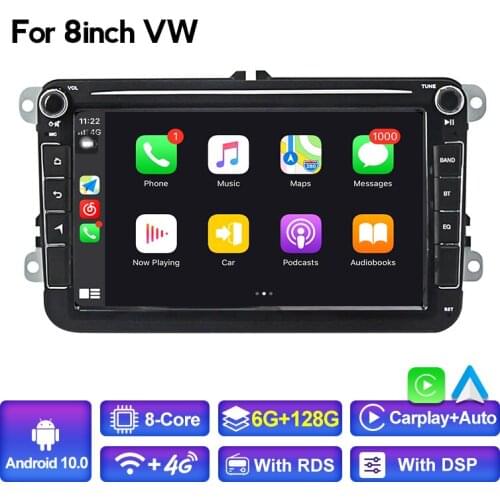 Android 10 Eight Core DSP Car Radio Multimedia DVD Player For VW 8 Inch Touch Screen Stereo BT GPS Navigation Auto