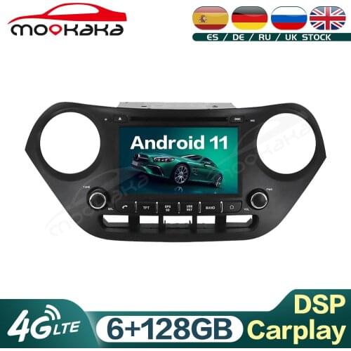 For Hyundai I10 2013+ Android 11 6G+128GB Car Multimedia DVD Player Auto Radio GPS Navigation Audio Stereo Head Unit Carplay DSP