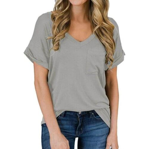 White T Shirt Women Summer Casual Womens Tee Shirts V-neck Tshirt Plus Size Short Sleeve T-shirt Ladies Basics Tops Clothings