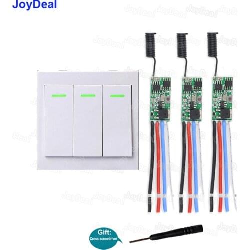 JoyDeal 433Mhz Wireless Micro Remote Control Switch Mini Receiver 3.6V 5V 12V 24V Long Range Small Led Light Switch Transmitter