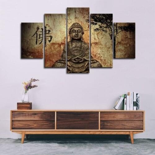 Buddhist Love Buddha Canvas Wall Art Buddha Statue Canvas Prints Keep inner Peaceful Buddha Artwork for Living Room Yoga Room