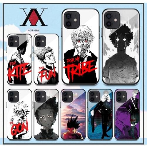 Hunter X Hunter Phone Case For iPhone 12 mini 11 12 Pro MAX XR X XS MAX 6 6s 7 8Plus Cute HXH Anime Phone tempered Glass Case