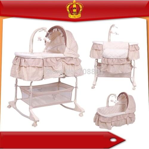 Crib Bebes 4-in-1 Baby Bassinet PP plastic frame Cradle, SGS Was Approved