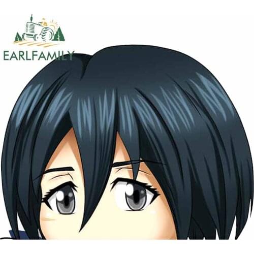 EARLFAMILY 13cm x 10cm For Anime Peeking Waterproof Car Sticker DIY Air Conditioner Decal Sunscreen Occlusion Scratch Decor