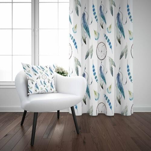Else Blue Ethnic Hairs 3D Decorative Modern Backdrop Curtain-140Cm x 270Cm