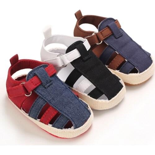 0-18M Newborn Kids Baby Boys Canvas Soft Sole Crib Sneakers Sandals Shoes Fashion Baby Shoes