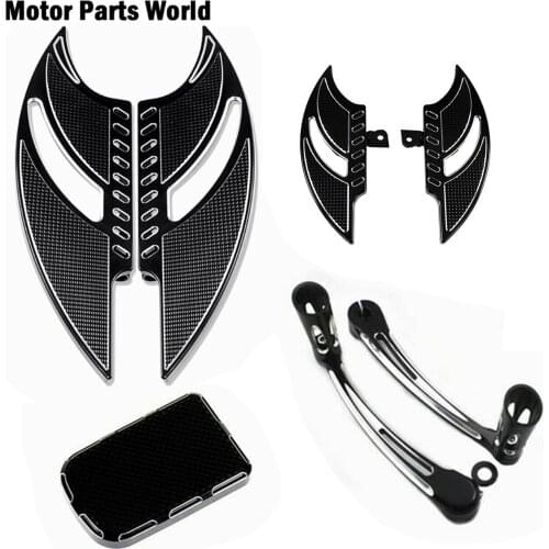 Motorcycle F+R Floorboards Foot Peg Shifter lever Brake Pedal Black For Harley Touring Electra Glide FLHT CVO Road Glide Softail