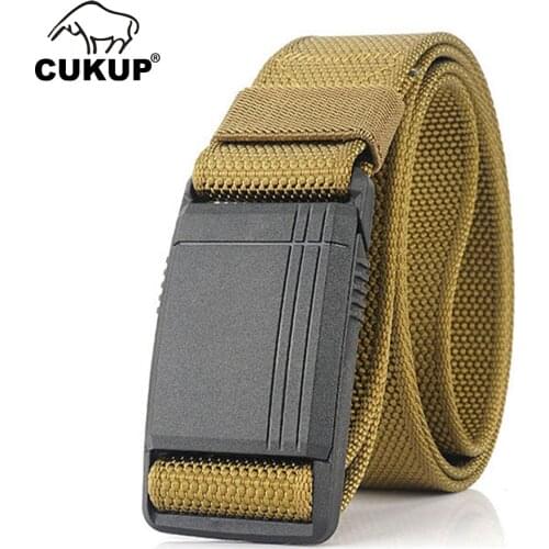 CUKUP Mens Quality Nylon Belt Jeans Accessories Men Brand Name Hard Plastic Belts Man 3.8cm Width 2020 New Designers CBCK187