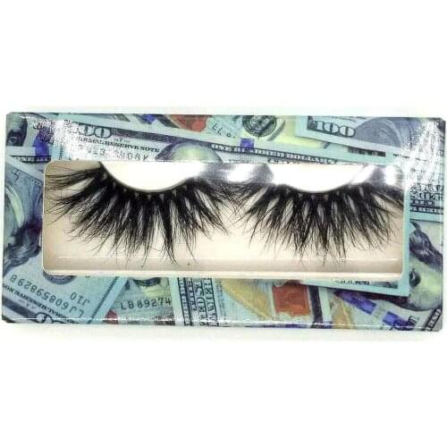 25mm mink eyelash wispy strip high quality cruelty free 100% real mink lashes long style 25mm 5d mink eyelash with paper package