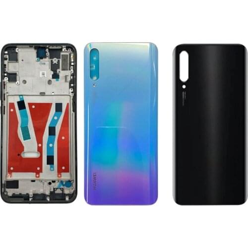 New For Huawei Y9S Middle Frame Lcd Support Front Bezel Holder Plate Chassis+Back Battery Cover Rear Housing Door Case