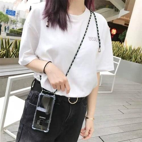 Strap Cord Chain Necklace Lanyard Mobile Phone Case For Samsung Galaxy A51 A71 A81 A91 A70 A21 A01 A10S A20S A20E M10S M30s A30S