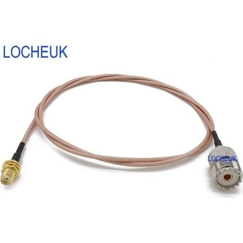 SMA to UHF RG316D Double Shield Silver Cable SMA Female to UHF SO-239 Female for Wouxun Baofeng Quasheng Linton 2/5/8/10/12/15M