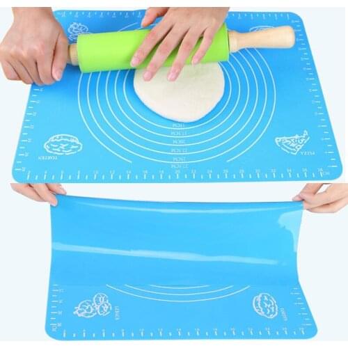 40*30cm Silicone Baking Mat Pizza Dough Maker Pastry Kitchen Gadgets Cooking Tools Bakeware Kneading Accessories sweet color wh