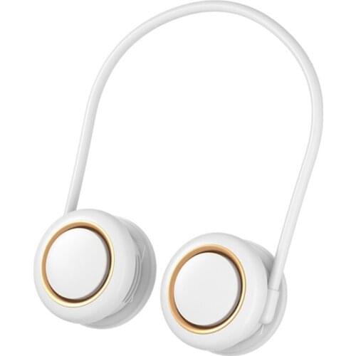 Foldable Hanging Neck Fan Rechargeable Bladeless Weararble Fan Yo-yo-shaped Hand-free Fan for Travel Camp Gym N0PF