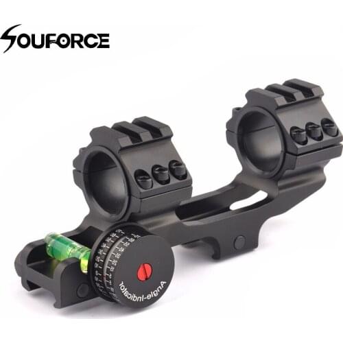 Tactical 25.4/30mm Scope Ring with Base Mount Angle Indicator and Bubble Level for Hunting Accessories