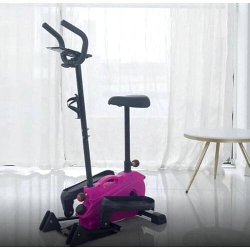 Elliptical Machine Trainer with Built in Display Monitor, Quiet & Compact Stepping Machine With Armrest, Stepper Leg-Trainer