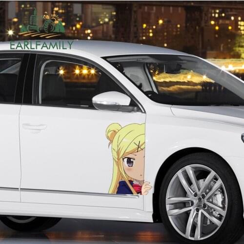 EARLFAMILY 43cm x 28.5cm for Peeking Karen Right Anime Vinyl Car Stickers Scratch-proof Decal JDM Custom Printing Decoration