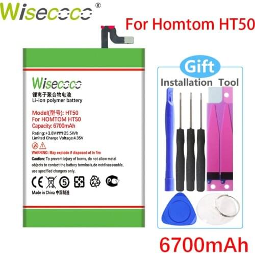 WISECOCO 6700mAh Battery For HOMTOM HT50 HT 50 Mobile Phone In Stock High Quality Battery+Tracking Number