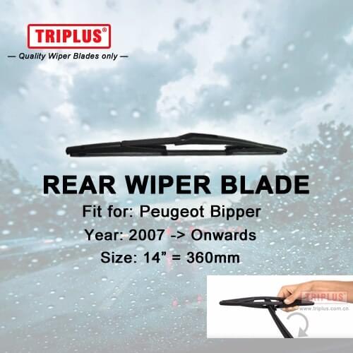 Rear Wiper Blade for Peugeot Bipper (2007-Onwards) 1pc 14" 360mm,Car Rear Windscreen Wipers,for Back Window Windshield Blades