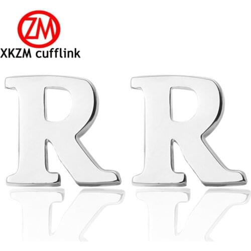 New Style Letter R Cufflinks for Mens Wedding Cufflinks Simple Shirt Cufflinks Male French high Cuff Links Suits Accessories