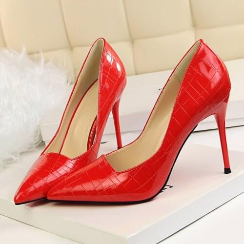 2021 Plus Size Women 9.5cm High Heels Lady Glitter Fetish Scarpins Pumps Stiletto Wedding Bridal Valentine Prom Shiny Gold Shoes