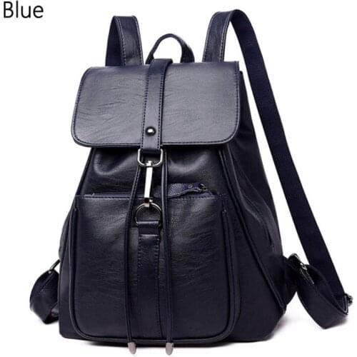 Female Backpack String Bags Large Capacity School Bag Feminina High Quality Women Leather Backpack Fashion
