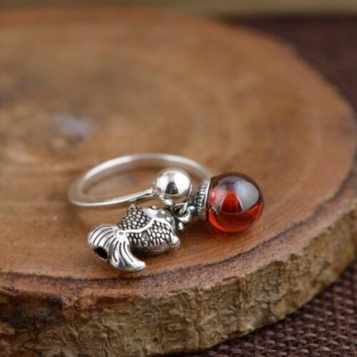 S925 sterling silver inlaid zircon ring antique style female models