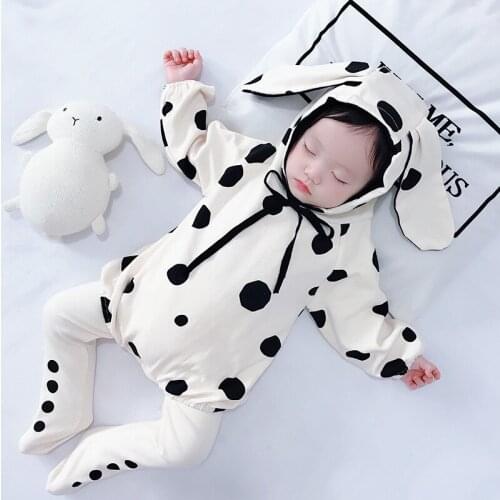 Winter Toddler Infant Rompers Spring Baby Newborn Girls Boys Jumpsuits Children Warm Dots Plush One-Pieces Clothes 3 6 9 12 M