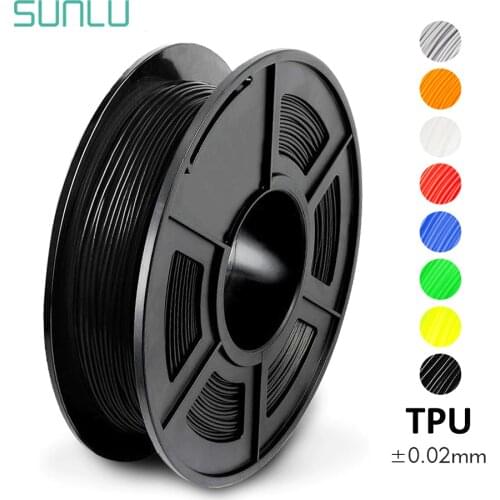 1.75mm Flexible TPU 3D Printing Filament With Full Color Dimensional Accuracy +/-0.02mm 0.5KG With Spool 100% No Bubble