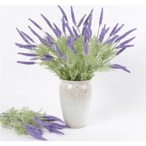 1Pc 42cm 5 Branches Nordic Style Artificial Lavender Realistic Plant For Home Office Furniture Wedding Party Festival Decor