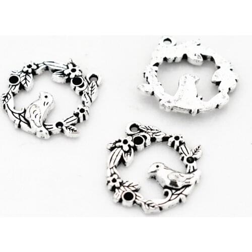 10pcs 21x20mm Antique Silver Plated Bird Charm Making DIY Handmade Jewelry