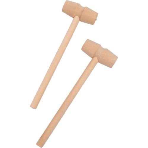 10 Pieces Mini Unique Kitchen Tools Wooden Cake Hammer Balls Toy Pounder Replacement Wood Mallets Baby