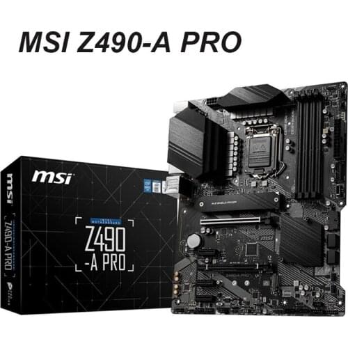 100% New For MSI Z490-A PRO Motherboard LGA 1200 Intel Z490 PCI-E 3.0 M.2 DDR4 128GB Original Desktop ATX Intel Mainboard