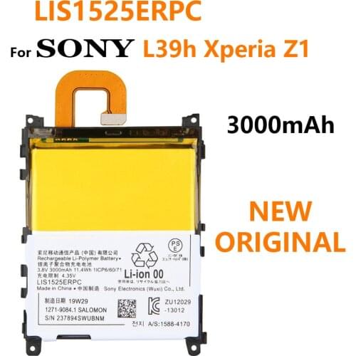 100% genuine Replacement Battery For SONY L39h Xperia Z1 Honami SO-01F C6902 C6903 LIS1525ERPC Genuine Phone batteria 3000mAh