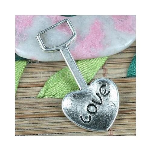 100pcs shovel antique silver love zinc alloy VINTAGE pendant, special charm, shovel shape drops for diy 36X18mm LM327