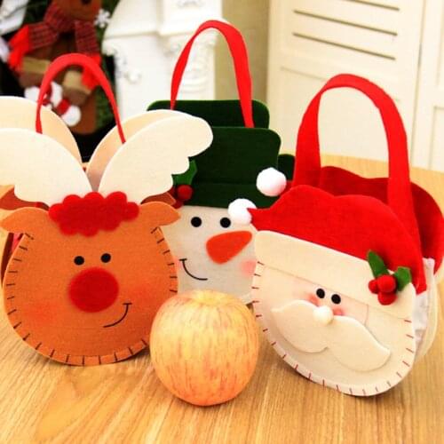 15x18cm Christmas Santa Claus Candy Bag Elk Snowman Candy Bag Gift For Kids New Year Festival Party Decoration Christmas Supplie