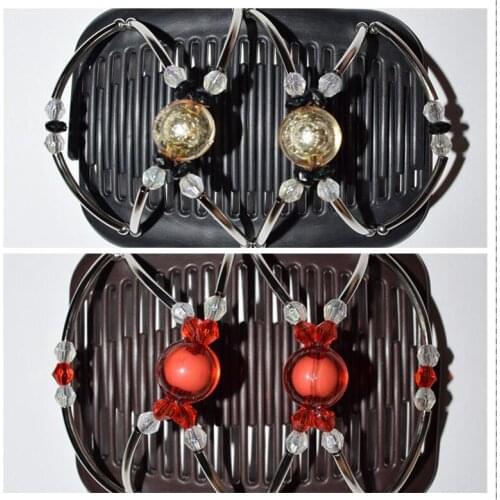 2018 12pcs/lot yellow or red beads beautiful luxury christmas magic comb