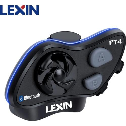 2019 LEXIN LX-FT4 1 PCS Bluetooth Moto Intercom Headset for 1-4 Motorcycle Riders 1.2 Miles Moto Helmet BT Interphone with FM-Radio