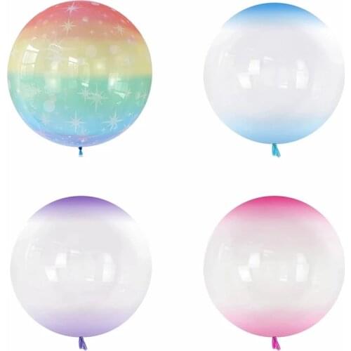 50Pcs 24 Inch Luminous Transparent Bobo Bubble Balloon Wedding Birthday Party Decorations Baby Shower Helium Balloons Supplies