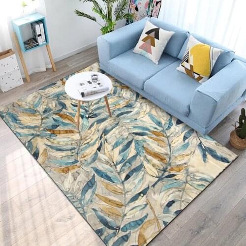 American Small Fresh Style Carpets Abstract Plant Leaf Bedroom Kitchen Bathroom Floor Door Mat Living Room Sofa Chair Area Rugs