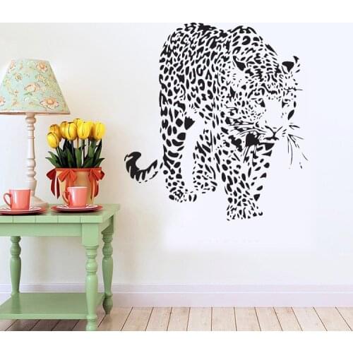 Black PVC Wall Stickers Cheetah Leopard 3D Removable Wall Decals Home Decor Stickers Free Shipping