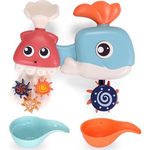 Baby Bathing Toy Swimming Water Toys Water Spraying Cartoon Whale Bathroom Play Fun Bath Shower Dabbling Toys For Children