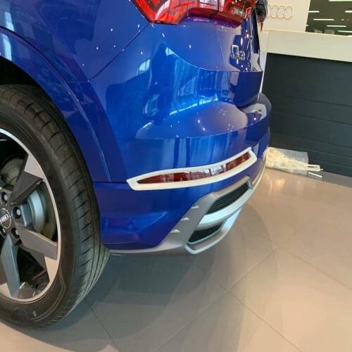 For Audi Q3 F3 2019 2020 Chrome Carbon Fiber Rear Fog Light Cover Trim Tail Foglight Lamp Frame Trims Car Styling Accessories